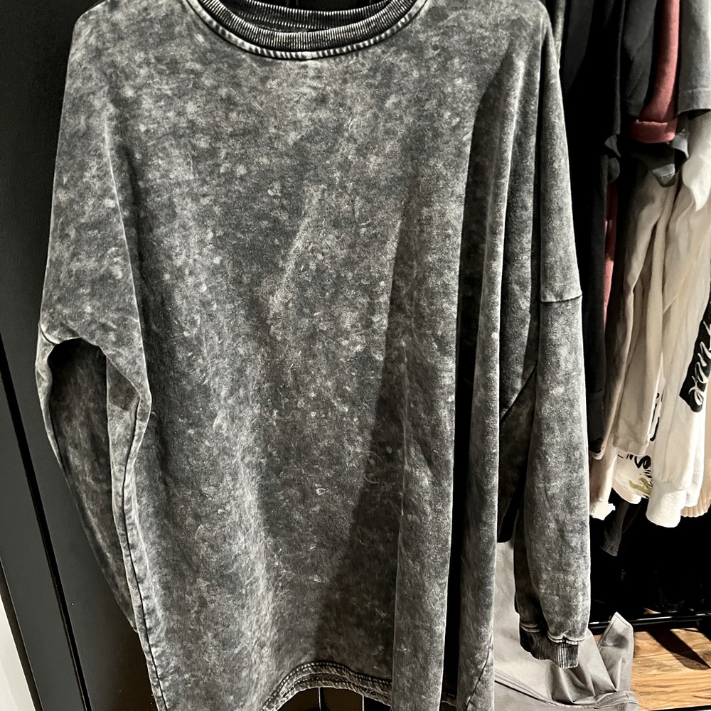 Acid wash oversized jacket